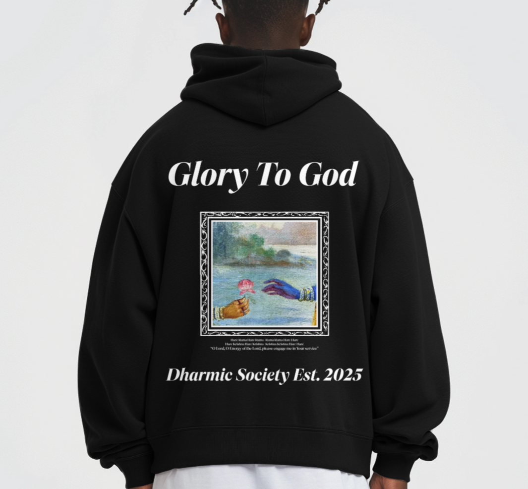 [Glory To God] Oversize Fleece Hoodie - Black