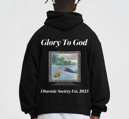 [Glory To God] Oversize Fleece Hoodie - Black