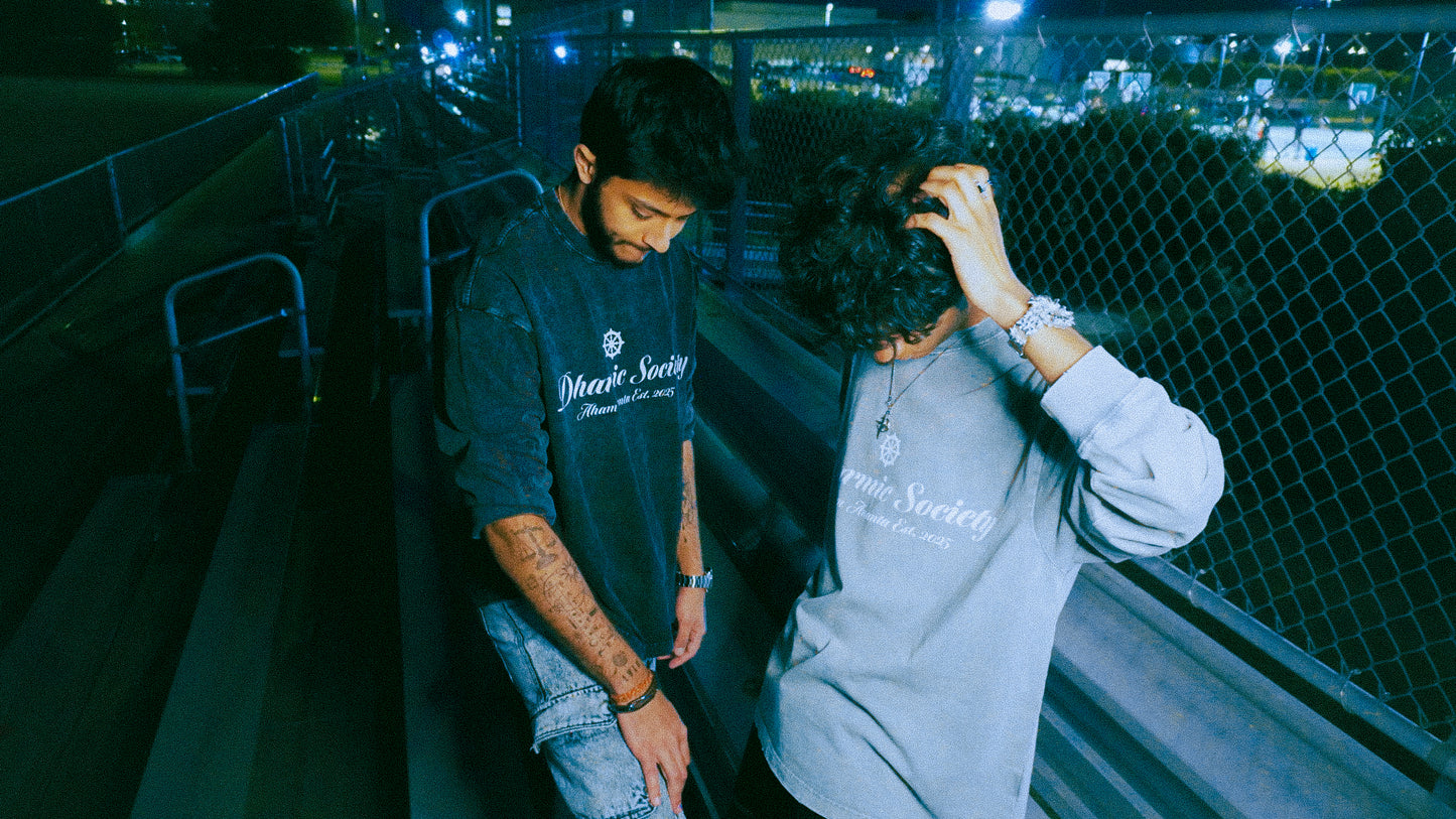 [Dharmic Society] Long Sleeve - Washed Black