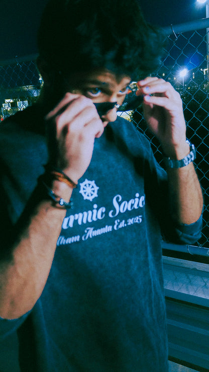 [Dharmic Society] Long Sleeve - Washed Black