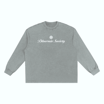 [Dharmic Society] Long Sleeve - Washed Black