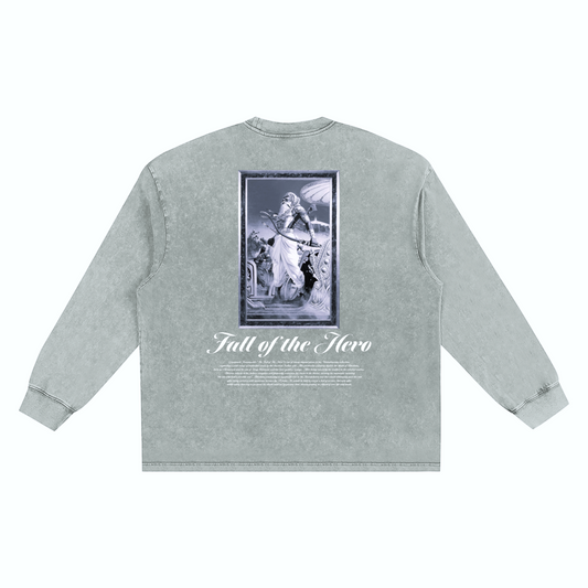 [Fall of the Hero] Long Sleeve Shirt - Washed Grey