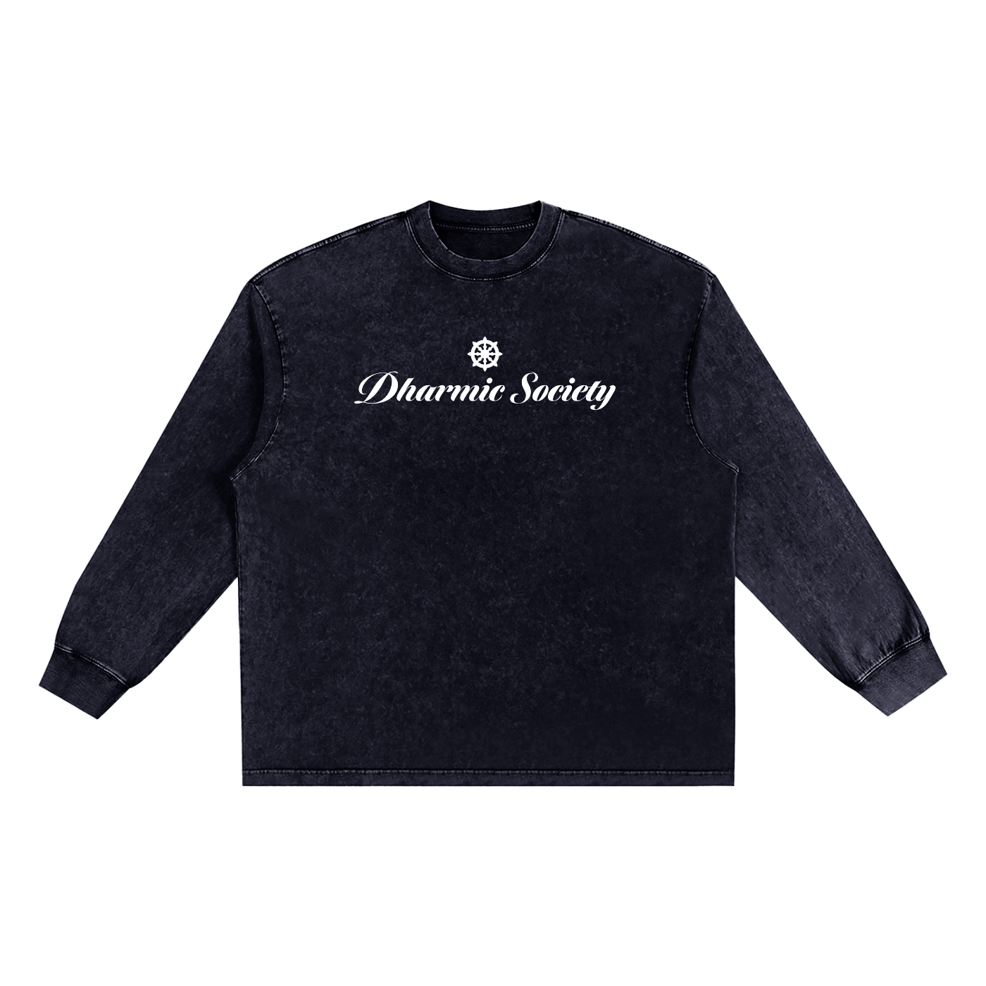 [Dharmic Society] Long Sleeve - Washed Black